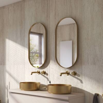 Ben Vita ovale spiegel 40×80 cm Mat Goud