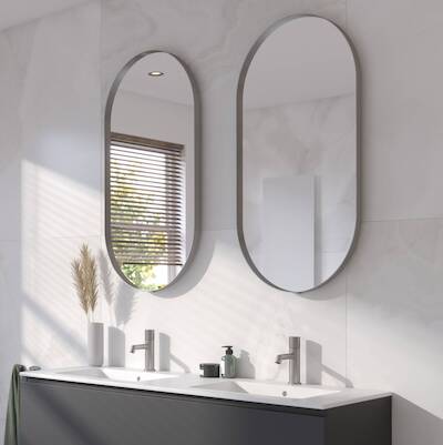 Ben Vita ovale spiegel 50×100 cm Geborsteld RVS