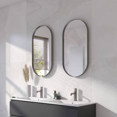 Ben Vita Spiegel 40x4x80 cm Geborsteld Metal Black