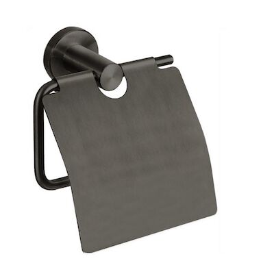 Best-Design “Moya” Toiletrolhouder Met Klep Gunmetal