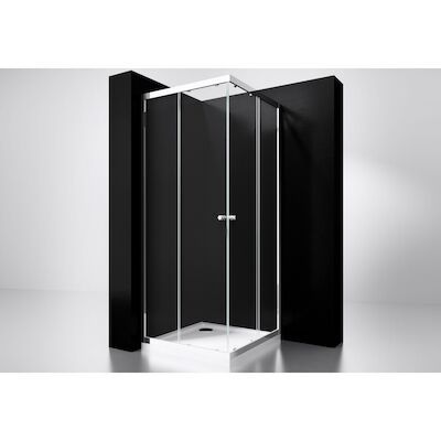 Best-Design “Project” Douche Hoekinstap 100x100x190cm Glas 5mm Aluminium Profiel
