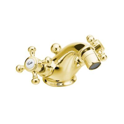 Bidetmengkraan Sapho Antea 2-knop Gebogen 7.2 cm Goud (incl. clickwaste)
