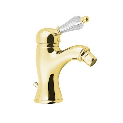 Bidetmengkraan Sapho Kirké Retro Kristal 1-hendel Gebogen 18.2 cm Goud (incl. clickwaste)