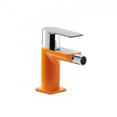 Bidetmengkraan Tres Loft Colors 1-Hendel Uitloop Recht 8 cm Rond Oranje Chroom