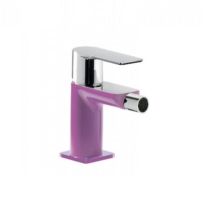 Bidetmengkraan Tres Loft Colors 1-Hendel Uitloop Recht 8 cm Rond Paars Chroom