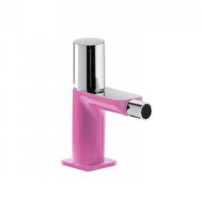 Bidetmengkraan Tres Loft Colors 1-Knop Uitloop Recht 8 cm Rond Fuchsia Chroom