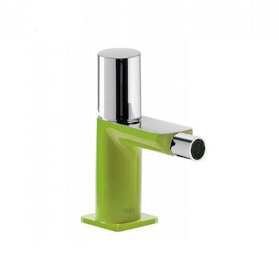 Bidetmengkraan Tres Loft Colors 1-Knop Uitloop Recht 8 cm Rond Groen Chroom