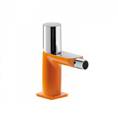 Bidetmengkraan Tres Loft Colors 1-Knop Uitloop Recht 8 cm Rond Oranje Chroom