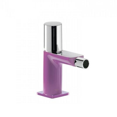 Bidetmengkraan Tres Loft Colors 1-Knop Uitloop Recht 8 cm Rond Paars Chroom