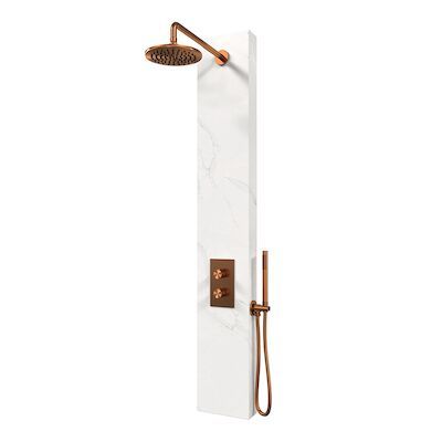 BRAUER Copper Edition Thermostatisch Douchepaneel 2-weg Calacatta gold SET 01