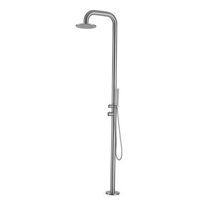 Buitendouche vrijstaand Fortifura Outdoor Deluxe Regendouche Met Handdouche Geborsteld RVS