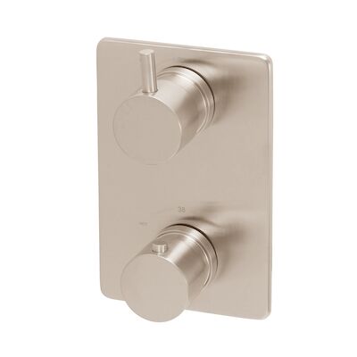 BWS Afbouwdeel Round 2-Weg RVS tbv Thermostatisch Inbouwdeel Uni