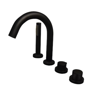 BWS Badrandkraan Cemal 4-gats Thermostatisch Afbouwset Mat Zwart