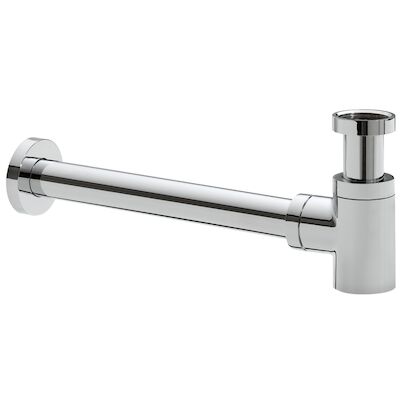 BWS Bekersifon Luxe Rond Laag 5/4″ Chroom (Inclusief Muurbuis En Rozet)