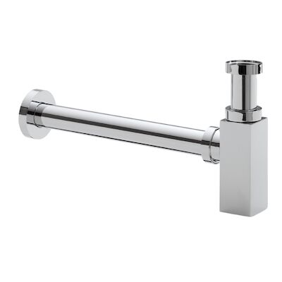 BWS Bekersifon Luxe Vierkant 5/4″ Chroom (Inclusief Muurbuis En Rozet)