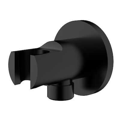 BWS Doucheaansluiting Luxe Rond Met Opsteek 1/2″ Messing Mat Zwart