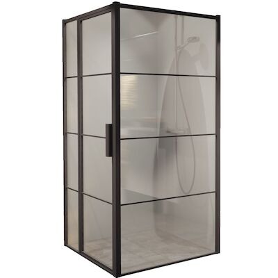BWS Douchecabine Frame 78×89 cm 8 mm NANO Glas Mat Zwart