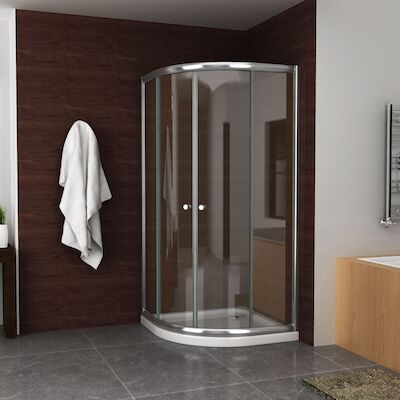 BWS Douchecabine | Kwartrond 100x100x190cm | 5mm Helder Glas Chroom