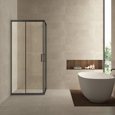 BWS Douchecabine Vierkant | Hoekinstap | 2 Schuifdeuren | 90x90x200cm | 8mm Helder Glas Nano Coating | Mat Zwart