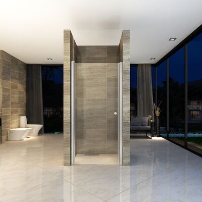 BWS Douchedeur | Hayes | 100x190cm | 6mm Helder Glas | Aluminium Chroom Profiel | Nisdeur