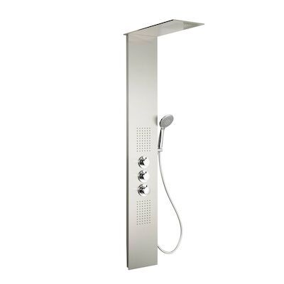 BWS Douchepaneel Rio 2 met Thermostaat Kraan 150×20 cm RVS