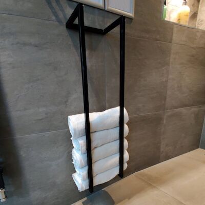 BWS Handdoekenrek Industrieel | 95x25x20cm | Zwart