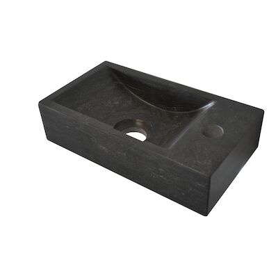 BWS Hardsteen Fontein Zwart 36x18x9 cm (Kraangat Rechts)