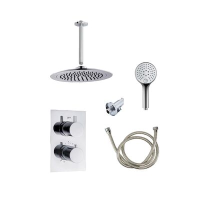 BWS Inbouw Regendouche | 20cm Stortdouche Plafonduitloop met handdouche | Chroom
