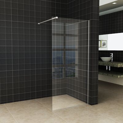 BWS Inloopdouche Pro Line Helderglas 105×200 8mm Nano Coating Chroom Profiel en Stang