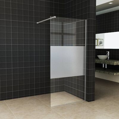 BWS Inloopdouche Pro Line Middenband 100×200 8mm Nano Coating RVS Profiel en Stang