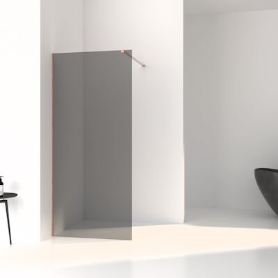BWS Inloopdouche Slim | Rookglas Anti-Kalk Coating | Brushed Copper Profiel (alle maten)