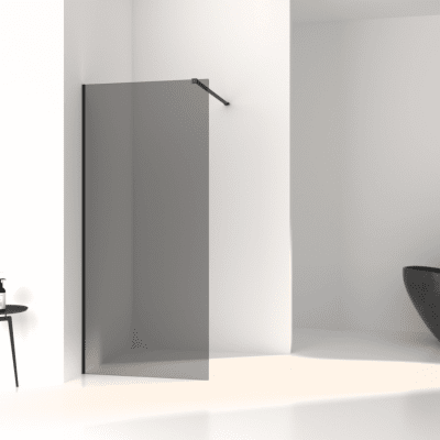 BWS Inloopdouche Slim | Rookglas Anti-Kalk Coating | Mat Zwart Profiel (alle maten)