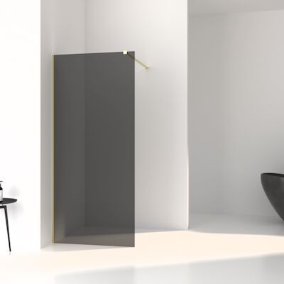BWS Inloopdouche Slim | Rookglas Anti-Kalk Coating | Yellow Titanium Profiel (alle maten)