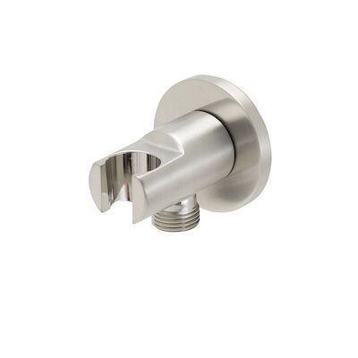 BWS Luxe Messing Muur Doucheaansluiting, Opsteek 1/2″ Geborsteld Staal