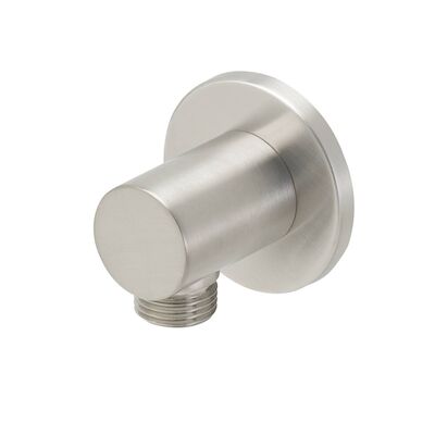 BWS Luxe Messing Muur Doucheaansluiting Rond 1/2″ Geborsteld Staal