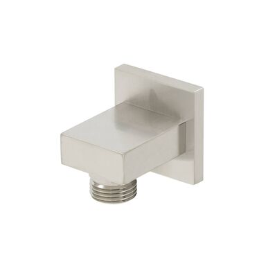 BWS Luxe Messing Muur Doucheaansluiting Vierkant 1/2″ Geborsteld Staal