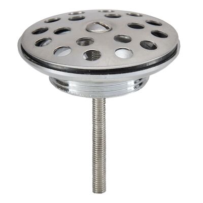 BWS Luxe Wastafelplug Messing 5/4 met Gaatjes Rooster Chroom