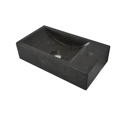 BWS Natuursteen Fontein Zwart 40x22x10 cm (Kraangat Rechts)