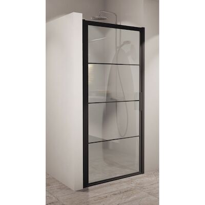 BWS Nisdeur Frame 70×200 cm 8 mm NANO Glas Mat Zwart Raster