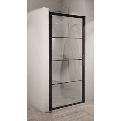 BWS Nisdeur Frame 80×200 cm 8 mm NANO Glas Mat Zwart Raster