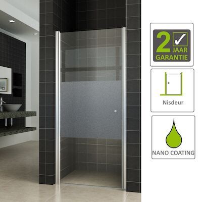 BWS Nisdeur met Middenband 100x200cm 8mm NANO Coating Links