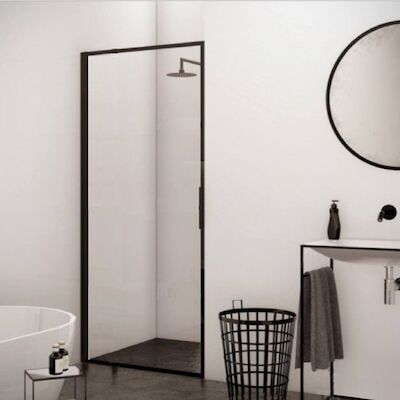 BWS Nisdeur Recta 100×200 cm 8 mm NANO Glas Mat Zwart Profiel
