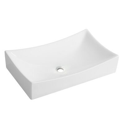 BWS Opzetwastafel Gaia Keramiek Geen Overloop 650x395x135mm Wit
