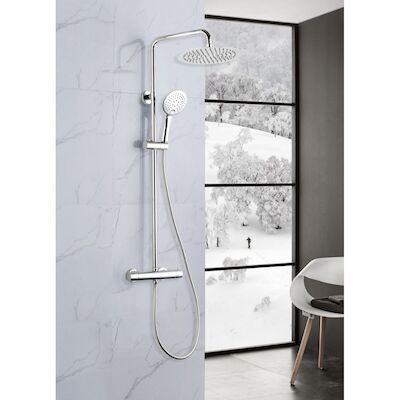 BWS Regendouche | 30cm Stortdouche met 3 standen handdouche | Chroom | Opbouw