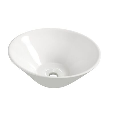 BWS Round Opzetwastafel 420x420x150mm Rond Zonder overloop Keramiek Wit