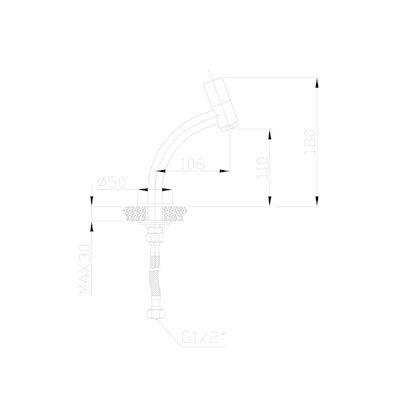 BWS Toiletkraan Zeta Rond Topbediening 18x10x5 cm Chroom