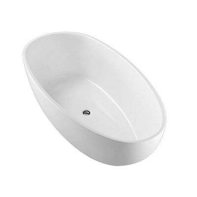 BWS Vrijstaand Acryl Ligbad Sandro 180x90x60cm Glans Wit met waste en overloop