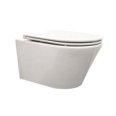 BWS Wandcloset Vesta Rimless Diepspoel Inclusief Flatline Zitting Wit