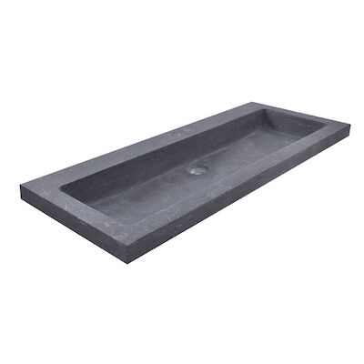BWS Wastafel Hardsteen 100x46x5 cm 1 Kraangat Mat Zwart