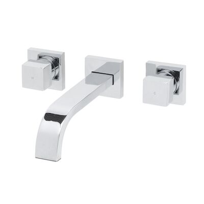 BWS Wastafelkraan Inbouw Square 2- knops Chroom (incl inbouwdeel)